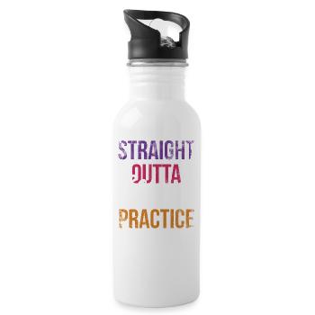Straight Outta Cheer Practice for Cheerleaders - Water bottle with straw - white - Right