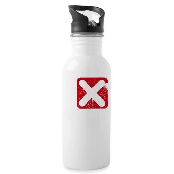 Statement Schaf Nö keine Lust Kein Bock - Trinkflasche mit integriertem Trinkhalm - Weiß - Rechts