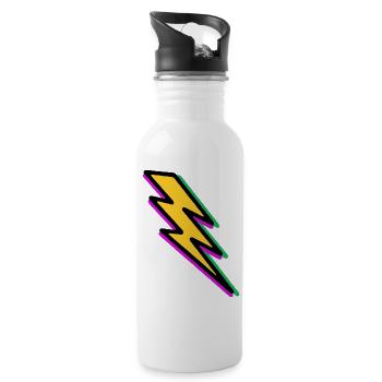 Blitz - Trinkflasche mit integriertem Trinkhalm - Weiß - Rechts