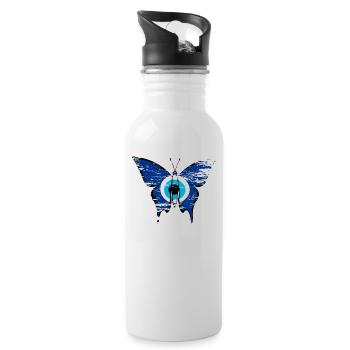 Nazar butterfly used - Water bottle with straw - white - Right