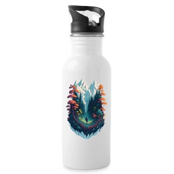 Hiking, Adventures, Mountains, Expedition - Water bottle with straw - white - Right