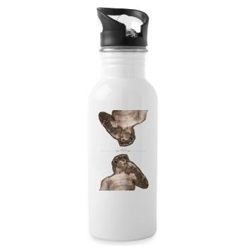 Think Greek. - Trinkflasche mit integriertem Trinkhalm - Weiß - Rechts