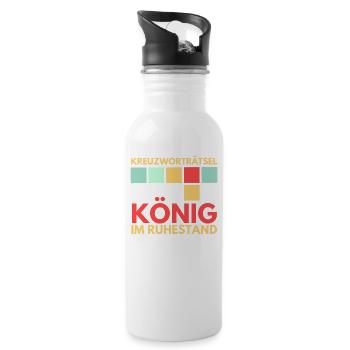Kreuzworträtsel Design für Opa - Trinkflasche mit integriertem Trinkhalm - Weiß - Rechts