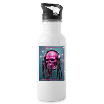 Kiss me - Trinkflasche mit integriertem Trinkhalm - Weiß - Rechts