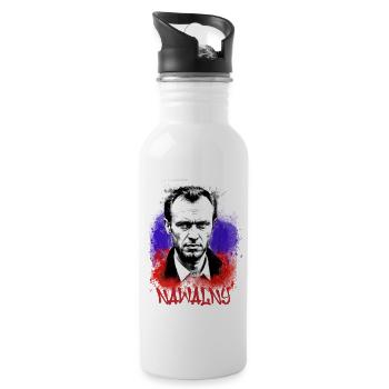 hero,nawalny,graffiti,flagge,russland - Trinkflasche mit integriertem Trinkhalm - Weiß - Rechts