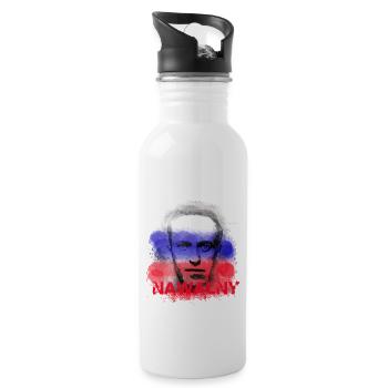 Liberté,Rebelle,Russie,Drapeau - Gourde avec paille intégrée - blanc - Droite