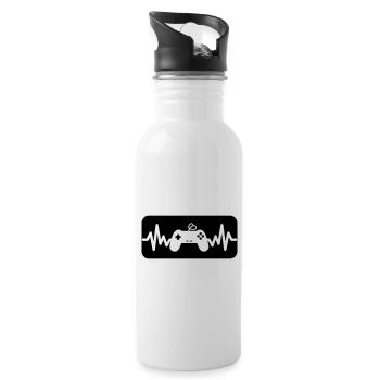I like console,geek,gamer,gaming - Water bottle with straw - white - Right