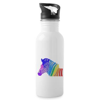 Zebra - Trinkflasche mit integriertem Trinkhalm - Weiß - Rechts