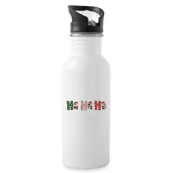 Frohe Weihnachten Weihnachtsmann Hohoho - Trinkflasche mit integriertem Trinkhalm - Weiß - Rechts