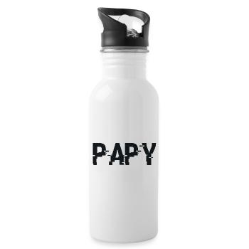 Future Grandpa, Grandpa, Grandpa - Water bottle with straw - white - Right