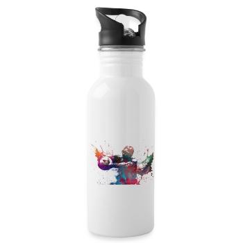 Wasserballsport #sport #waterpolo - Trinkflasche mit integriertem Trinkhalm - Weiß - Rechts