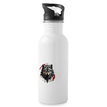 Loup Déter - Gourde avec paille intégrée - blanc - Droite