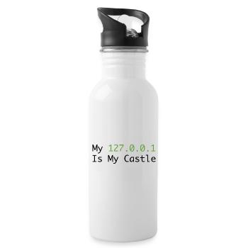 My 127.0.0.0.1 Is My Castle - Water bottle with straw - white - Right