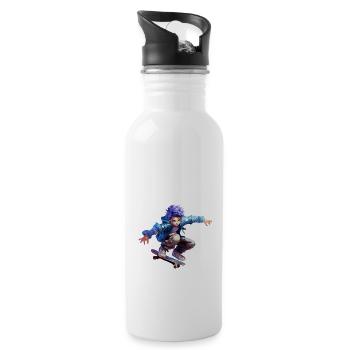 Anime Skater - Water bottle with straw - white - Right