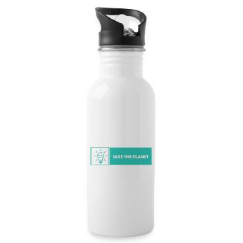 Design save the planet - Gourde avec paille intégrée - blanc - Droite