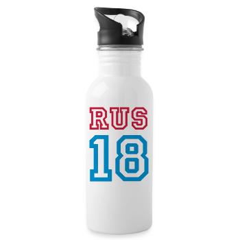 RUSSIA - Water bottle with straw - white - Right