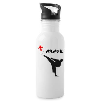 Karate - Trinkflasche mit integriertem Trinkhalm - Weiß - Rechts