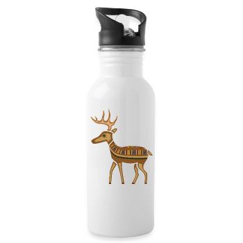 Reh - Trinkflasche mit integriertem Trinkhalm - Weiß - Rechts