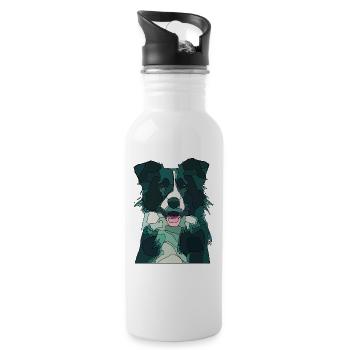border colli - Water bottle with straw - white - Right