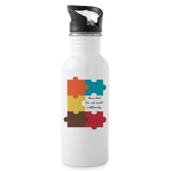 puzzle - Water bottle with straw - white - Right