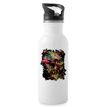Skully Day - Water bottle with straw - white - Right