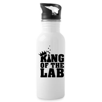 king of the lab (c, 1c) - Water bottle with straw - white - Right