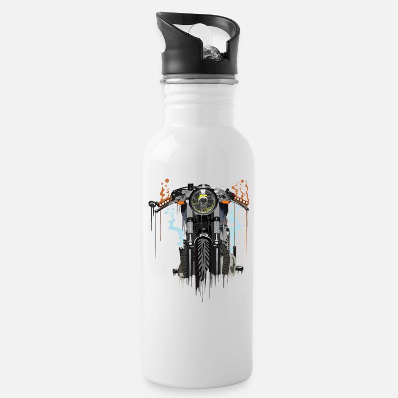 Moto - Gourde avec paille intégrée - blanc