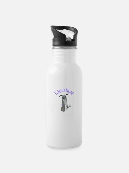 Galgo Mom black Galgo - Water bottle with straw - white
