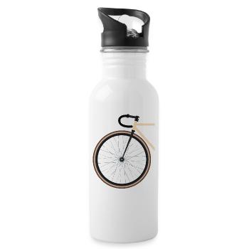Bicycle Road Bike Mountain Bike Ladies Gift Idea - Water bottle with straw - white - Right