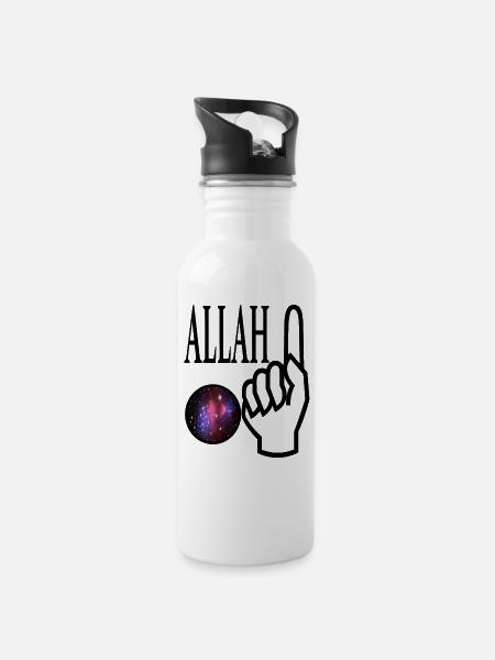 God gives it to Allah - Water bottle with straw - white
