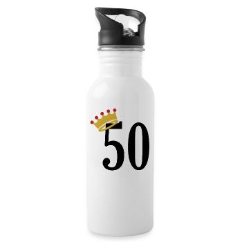50 years - Water bottle with straw - white - Right