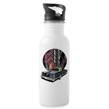 Amerika - Trinkflasche mit integriertem Trinkhalm - Weiß - Rechts