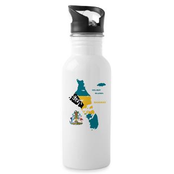 Summer Islands Bahamas Atlantic Holiday Sun - Water bottle with straw - white - Right