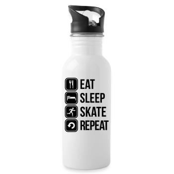 skate - Water bottle with straw - white - Right
