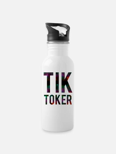 Tik Tok Tiktoker - Gourde avec paille intégrée - blanc