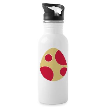 Dinosaurier Ei - Trinkflasche mit integriertem Trinkhalm - Weiß - Rechts