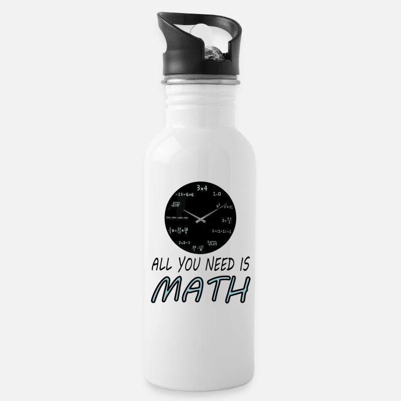 Mathématiques mathématiques - Gourde avec paille intégrée - blanc