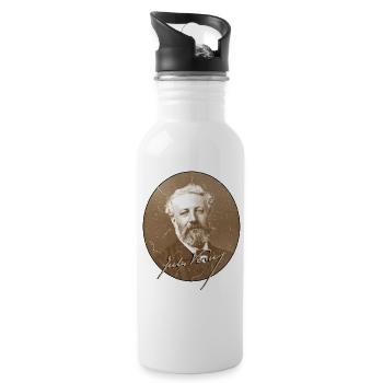 Science-fiction - Visionnaire Jules Verne Portrait 2 - Gourde avec paille intégrée - blanc - Droite
