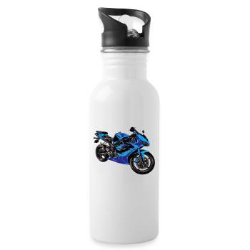 motorcycle - Water bottle with straw - white - Right