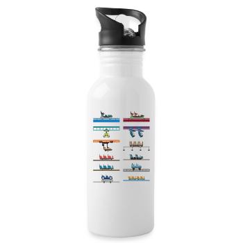 Kings Island Coaster Car Design - Water bottle with straw - white - Right