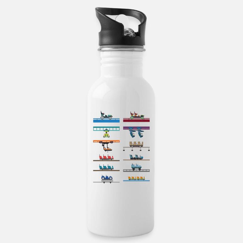 Kings Island Coaster Car Design - Trinkflasche mit integriertem Trinkhalm - Weiß