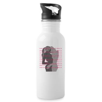 Passion Love Embrace Lesbian Love design - Water bottle with straw - white - Right
