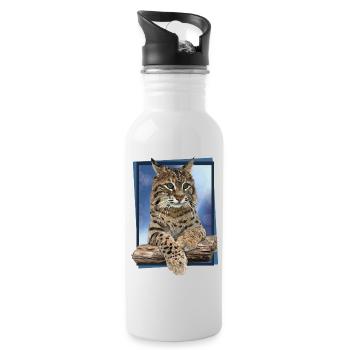 Lynx - Gourde avec paille intégrée - blanc - Droite