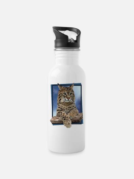 Lynx - Gourde avec paille intégrée - blanc