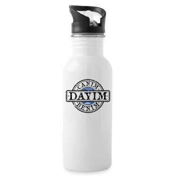 Canim Dayim Benim - Trinkflasche mit integriertem Trinkhalm - Weiß - Rechts