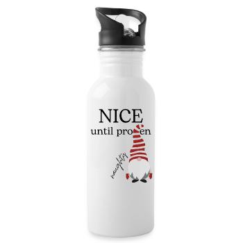 naughty & nice - Trinkflasche mit integriertem Trinkhalm - Weiß - Rechts