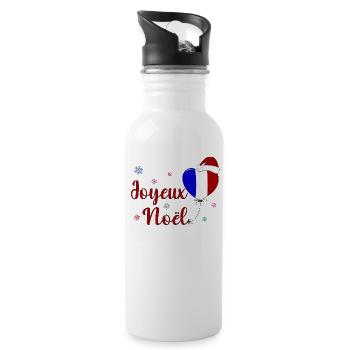 Joyeux Noel Weihnachten Frankreich Flagge - Trinkflasche mit integriertem Trinkhalm - Weiß - Rechts