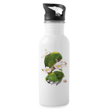 The yellow-naped parrot - Water bottle with straw - white - Right