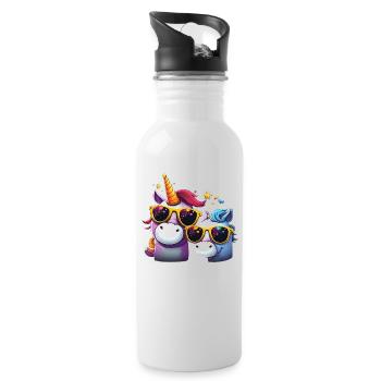 Unicorn Summer Unicorn Festival Unicorn Shirt - Water bottle with straw - white - Right