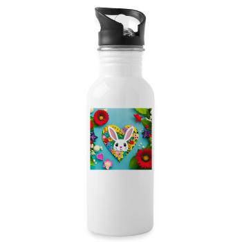 Ostermotiv zum Beispiel als Ostertasse - Trinkflasche mit integriertem Trinkhalm - Weiß - Rechts